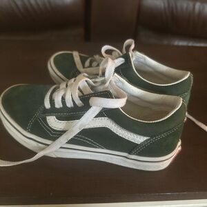 Kids Vans Green and White Suede Sneakers Excellent condition worn once